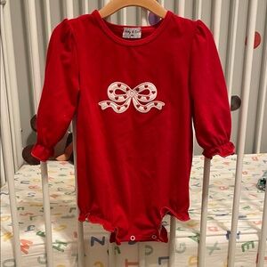 Red Kids One Piece with Bow by Lilly & Sid